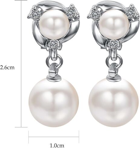 Yoursfs Pearl Dangle Clip On Earrings for Women Vintage Faux Pearl Earrings Non Pierced Crystal Earring in Kuwait