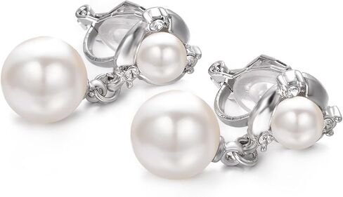 Yoursfs Pearl Dangle Clip On Earrings for Women Vintage Faux Pearl Earrings Non Pierced Crystal Earring in Kuwait
