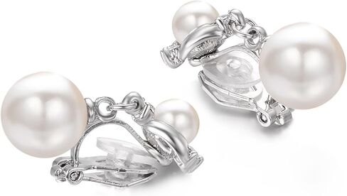 Yoursfs Pearl Dangle Clip On Earrings for Women Vintage Faux Pearl Earrings Non Pierced Crystal Earring in Kuwait