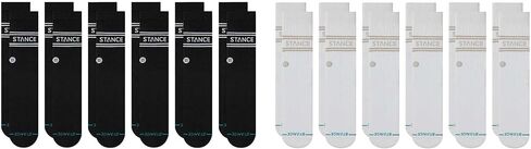 Stance Vital Crew 12-Pack Socks Bundle for Men and Women, White + Black, Cotton Blend and Comfortable Everyday, Large in Kuwait