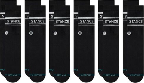 Stance Vital Crew 12-Pack Socks Bundle for Men and Women, White + Black, Cotton Blend and Comfortable Everyday, Large in Kuwait