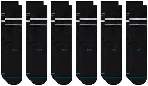 Stance Vital Crew 12-Pack Socks Bundle for Men and Women, White + Black, Cotton Blend and Comfortable Everyday, Large in Kuwait