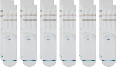 Stance Vital Crew 12-Pack Socks Bundle for Men and Women, White + Black, Cotton Blend and Comfortable Everyday, Large in Kuwait