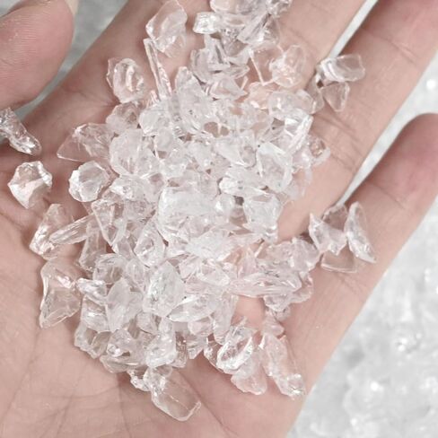Clear Crushed Glass for Resin Art, Broken Glass Pieces for Craft, 1.5lb Transparent Glass for Resin Craft Art, Epoxy DIY, Vase Filler, Making Decoration in Saudi Arabia