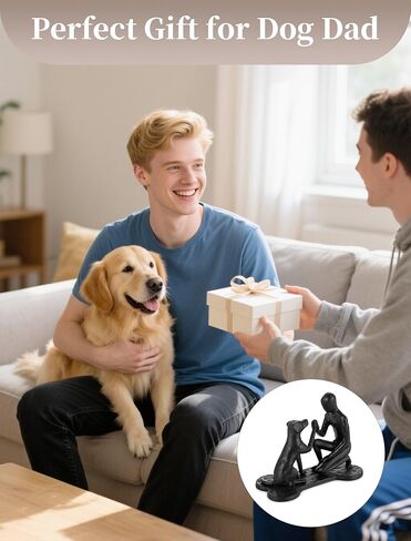 Sziqiqi Dog Dad Gifts for Men: Gifts for Dog Lovers Owners Dads - Father's Day Christmas Valentine's Day Birthday Memorial Gift for Dogs Dads - Pet and Man Statue for Doggy Lover in Kuwait