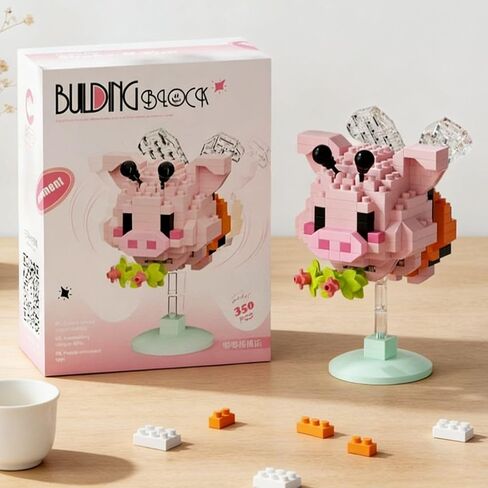 1 Pcs Mini Animal Ornament, Cute Animal Decorative Figurine on Stand, Creative Tabletop Display Piece for Home & Office Decoration (Pig) in Kuwait