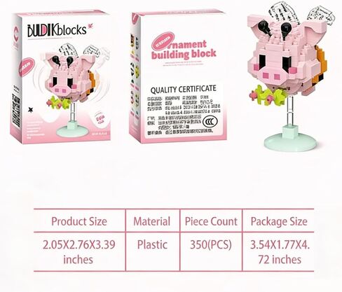 1 Pcs Mini Animal Ornament, Cute Animal Decorative Figurine on Stand, Creative Tabletop Display Piece for Home & Office Decoration (Pig) in Kuwait