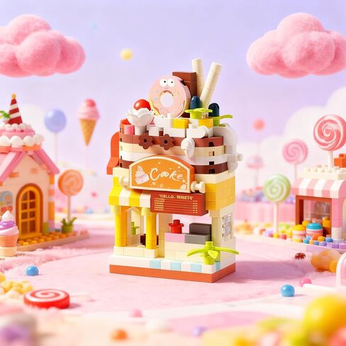 Cake Shop Statue, Miniature Bakery Building Model, Detailed Collectible Decor for Home Shelf and Office Display in Kuwait