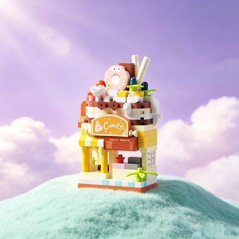 Cake Shop Statue, Miniature Bakery Building Model, Detailed Collectible Decor for Home Shelf and Office Display in Kuwait