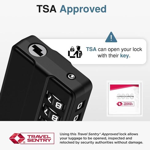 Puroma TSA Locks for Luggage, 4 Pack Cable Lightweight Luggage Locks TSA Approved 4-Digit Combination Padlock for Suitcases, Bags, Toolboxes, Backpacks & Gym Lockers (Black) in Kuwait
