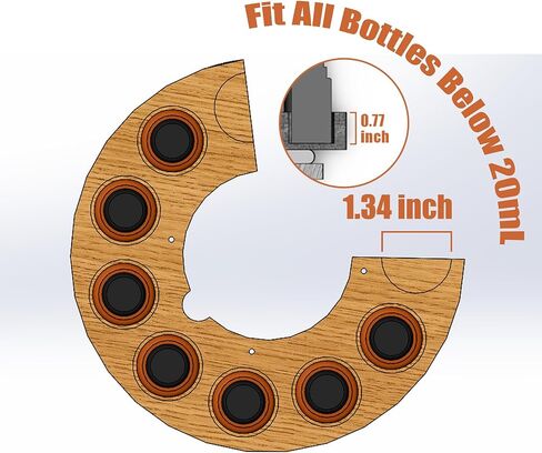 TJ.MOREE Essential Oil Storage Diffuser Holder Bamboo Carousel Essential Oil Organizer 2 Tier for 5ml, 10ml, 15ml, 20ml, 30ml Essential Oils Bottles in Kuwait