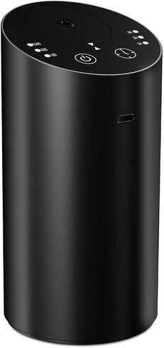 Car Diffuser, Waterless Essential Oil Diffuser with 2000mAh Battery & Timer, Adjustable Mist Cordless Aromatherapy for Car, Portable Air Freshener with Premium Aluminum Alloy & Type-C Charging(Grey) in Saudi Arabia