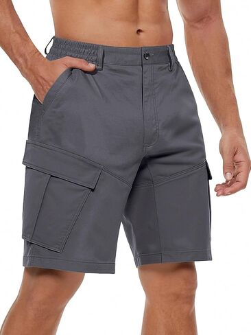 Men's Cargo Shorts Drawstring Classic Chino Stretch Shorts with 6 Pockets in Saudi Arabia
