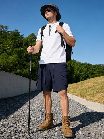 Men's Cargo Shorts Drawstring Classic Chino Stretch Shorts with 6 Pockets in Saudi Arabia