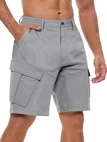 Men's Cargo Shorts Drawstring Classic Chino Stretch Shorts with 6 Pockets in Saudi Arabia