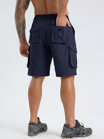 Men's Cargo Shorts Drawstring Classic Chino Stretch Shorts with 6 Pockets in Saudi Arabia