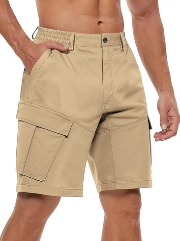 Men's Cargo Shorts Drawstring Classic Chino Stretch Shorts with 6 Pockets in Saudi Arabia