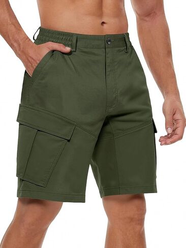 Men's Cargo Shorts Drawstring Classic Chino Stretch Shorts with 6 Pockets in Saudi Arabia