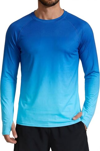 XiaoMoSha Men's Sun Protection Long Sleeve Shirts UPF 50+ Rash Guard Swim T-Shirt Quick Dry Fishing Hiking Running Tops S-2XL in Saudi Arabia