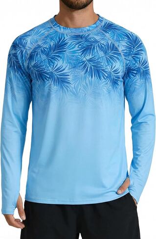 XiaoMoSha Men's Sun Protection Long Sleeve Shirts UPF 50+ Rash Guard Swim T-Shirt Quick Dry Fishing Hiking Running Tops S-2XL in Saudi Arabia