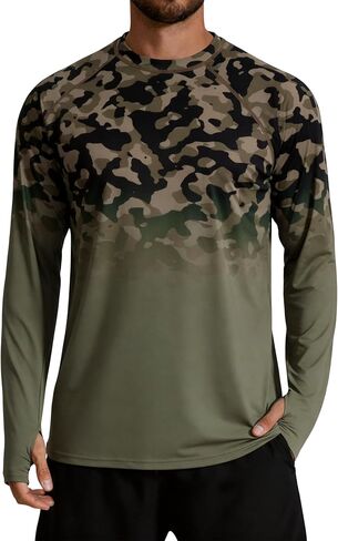 XiaoMoSha Men's Sun Protection Long Sleeve Shirts UPF 50+ Rash Guard Swim T-Shirt Quick Dry Fishing Hiking Running Tops S-2XL in Saudi Arabia