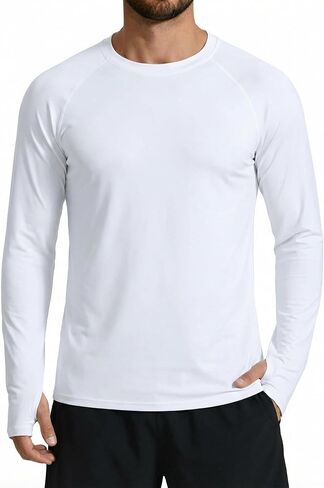 XiaoMoSha Men's Sun Protection Long Sleeve Shirts UPF 50+ Rash Guard Swim T-Shirt Quick Dry Fishing Hiking Running Tops S-2XL in Saudi Arabia