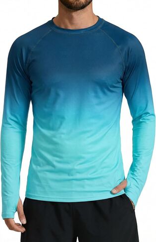 XiaoMoSha Men's Sun Protection Long Sleeve Shirts UPF 50+ Rash Guard Swim T-Shirt Quick Dry Fishing Hiking Running Tops S-2XL in Saudi Arabia