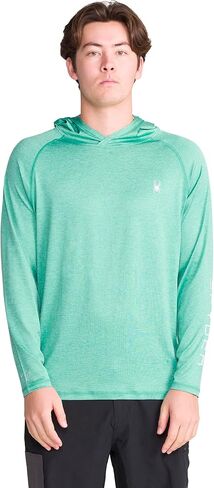 Spyder Men's Performance Hooded Long Sleeve Rashguard – Quick-Dry Swim Shirt Sun Protection in Saudi Arabia