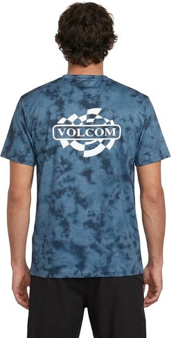 Volcom Men's Short Sleeve Rashguard- UPF 50+ Sun Protection, Quick-Dry Moisture Control, Blue, Large in Kuwait