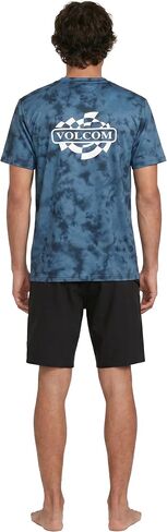 Volcom Men's Short Sleeve Rashguard- UPF 50+ Sun Protection, Quick-Dry Moisture Control, Blue, Large in Kuwait