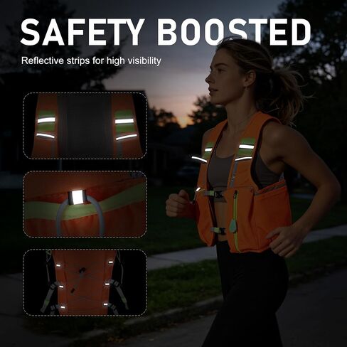 Running Hydration Vest Backpack: Cooling Vest for Men Women - Lightweight Adjustable Hydration Backpack for Trail Race Hiking Cycling Climbing Camping Jogging(Without Bladder) in Kuwait