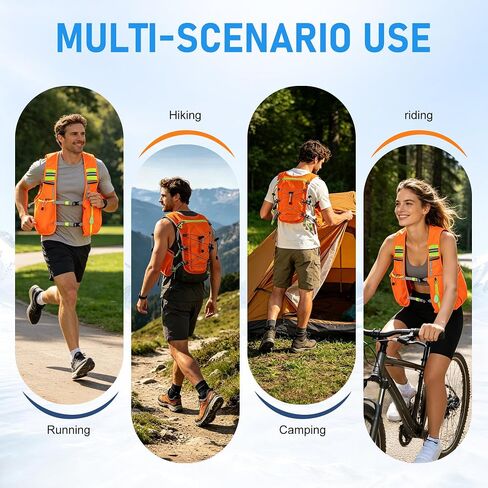 Running Hydration Vest Backpack: Cooling Vest for Men Women - Lightweight Adjustable Hydration Backpack for Trail Race Hiking Cycling Climbing Camping Jogging(Without Bladder) in Kuwait