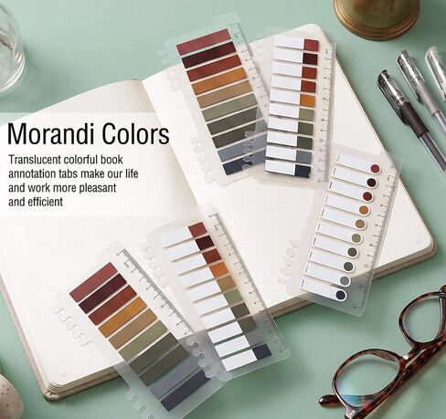 10 Morandi Colors Page Tabs,3 Designs Sticky Index Tab,1200pcs Annotation Tabs for Book,Clear Book Sticky Note Tabs,Writable and Repositionable Book Flags Strip for Book Annotation Supplies in Saudi Arabia