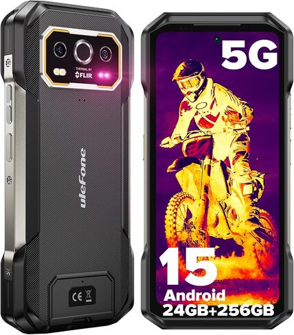 Ulefone Armor 27T Pro 5G كاميرا تصوير حراري للهاتف الذكي المتين Android 14 24GB+256GB 10600mAh/33W MTK Dimensity 6300 50MP+64MP رؤية ليلية 6.78 بوصة FHD+ 120 هرتز ثنائي شريحة الاتصال هاتف خلوي معرف بصمة الإصبع NFC in Kuwait