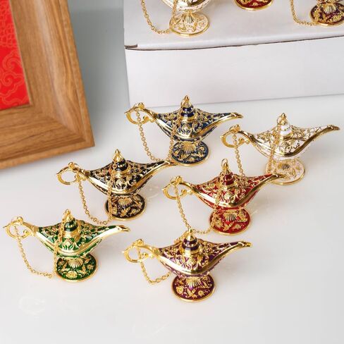 6pcs Ucubwfu Aladdin Magic Genie Lamp, Craft Ornament Aladdin Lamp, Divine Lamp Ornament Tabletop Decoration for Wedding Party in Saudi Arabia