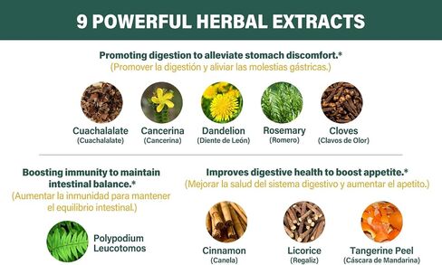 Cuachalalate Digestive Drops: Herbal Supplement w/Licorice Root, Dandelion, Clove, Cancerina Extracts for Upset Stomach Relief, Gastric Health, & Immune System Support. 2oz in Kuwait