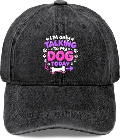 I'm Onlys Talking to My Dogs Today Hats for Women Funny Washed Distressed in Kuwait