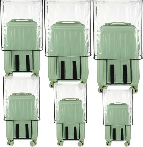 6 Pcs Suitcase Covers for Luggage Luggage Covers for Suitcase Tsa Approved Clear PVC Waterproof Protectors Fits 20 22 24 26 28 30 Inch Wheeled Baggage Travel Essentials in Saudi Arabia