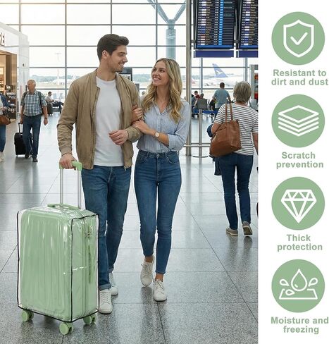 6 Pcs Suitcase Covers for Luggage Luggage Covers for Suitcase Tsa Approved Clear PVC Waterproof Protectors Fits 20 22 24 26 28 30 Inch Wheeled Baggage Travel Essentials in Saudi Arabia