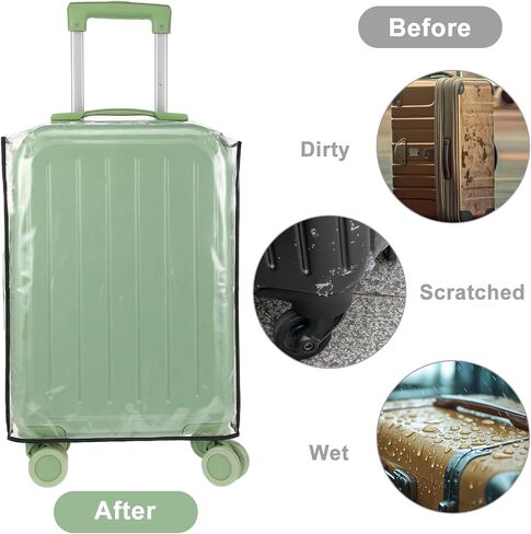 6 Pcs Suitcase Covers for Luggage Luggage Covers for Suitcase Tsa Approved Clear PVC Waterproof Protectors Fits 20 22 24 26 28 30 Inch Wheeled Baggage Travel Essentials in Saudi Arabia