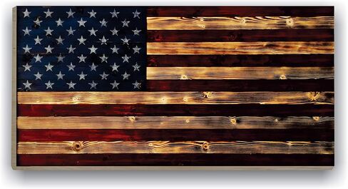 BackYardGamesUSA Rustic American Flag Wall Art Decor 24x48 – Patriotic Wood Wall Decor, All Weather Indoor Outdoor Wall Hanging for Living Room, Garage, Patio, Office in Saudi Arabia