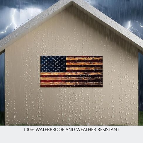 BackYardGamesUSA Rustic American Flag Wall Art Decor 24x48 – Patriotic Wood Wall Decor, All Weather Indoor Outdoor Wall Hanging for Living Room, Garage, Patio, Office in Saudi Arabia