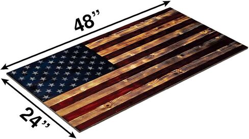 BackYardGamesUSA Rustic American Flag Wall Art Decor 24x48 – Patriotic Wood Wall Decor, All Weather Indoor Outdoor Wall Hanging for Living Room, Garage, Patio, Office in Saudi Arabia