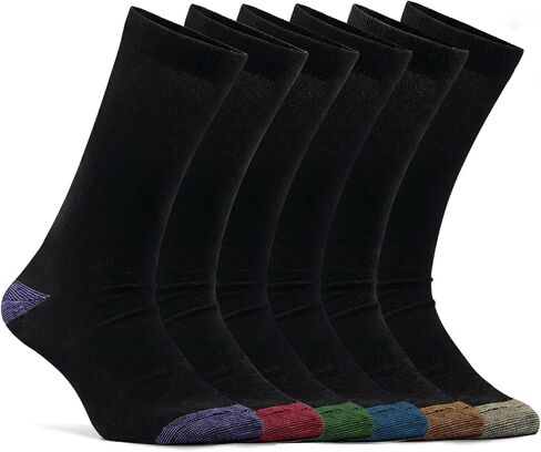 AMELLE Formal Black Assorted Men's Socks Soft Crew Socks Breathable Classic Dress Sock with Reinforcement Heel & Toe 10-13 US in Saudi Arabia