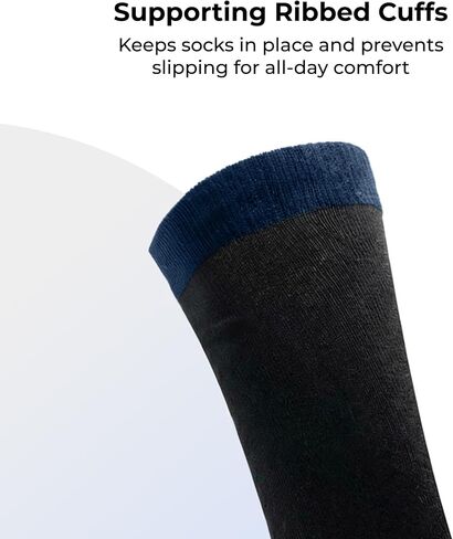 AMELLE Formal Black Assorted Men's Socks Soft Crew Socks Breathable Classic Dress Sock with Reinforcement Heel & Toe 10-13 US in Saudi Arabia