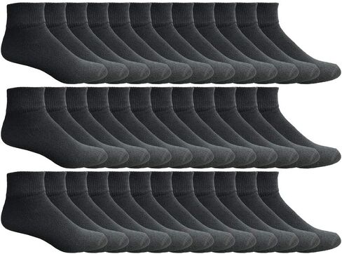 Yacht & Smith 36 Pairs Mens & Womens Ankle Wholesale Bulk Pack Athletic Sports Socks in Kuwait