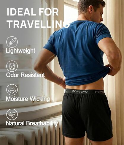 3 Pack Mens Merino Wool Underwear,Breathable Wool Boxer Briefs,Comfortable Moisture Wicking Underwear for Men in Saudi Arabia