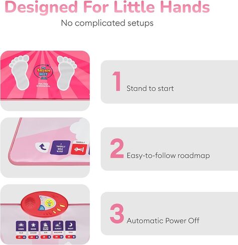 My Salah Mat for Kids - Pink Interactive Muslim Prayer Rug Learning The Salah - Fun & Easy Prayer Mat with 36 Touch Keys, 15 Languages, Speaker, & Booklets - Islamic Toys for Ages 3 to 8 in Saudi Arabia