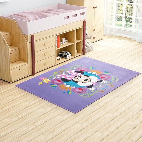 Minnie Mouse Rug for Kids Room Set - Bundle with 48x72in Area Carpet for Bedroom, Room Decor, Plus Stickers and More | Minnie Mouse Rug for Bedroom in Kuwait