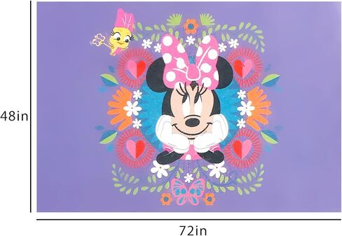 Minnie Mouse Rug for Kids Room Set - Bundle with 48x72in Area Carpet for Bedroom, Room Decor, Plus Stickers and More | Minnie Mouse Rug for Bedroom in Kuwait